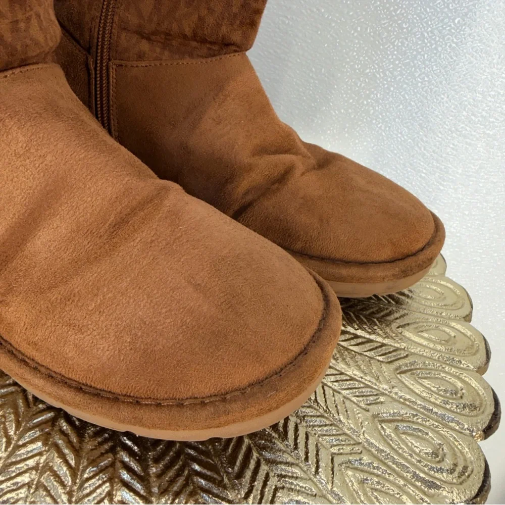 Michael Kors‎ Faux Fur Winter Boots Brown Logo Zip Ankle Size 5